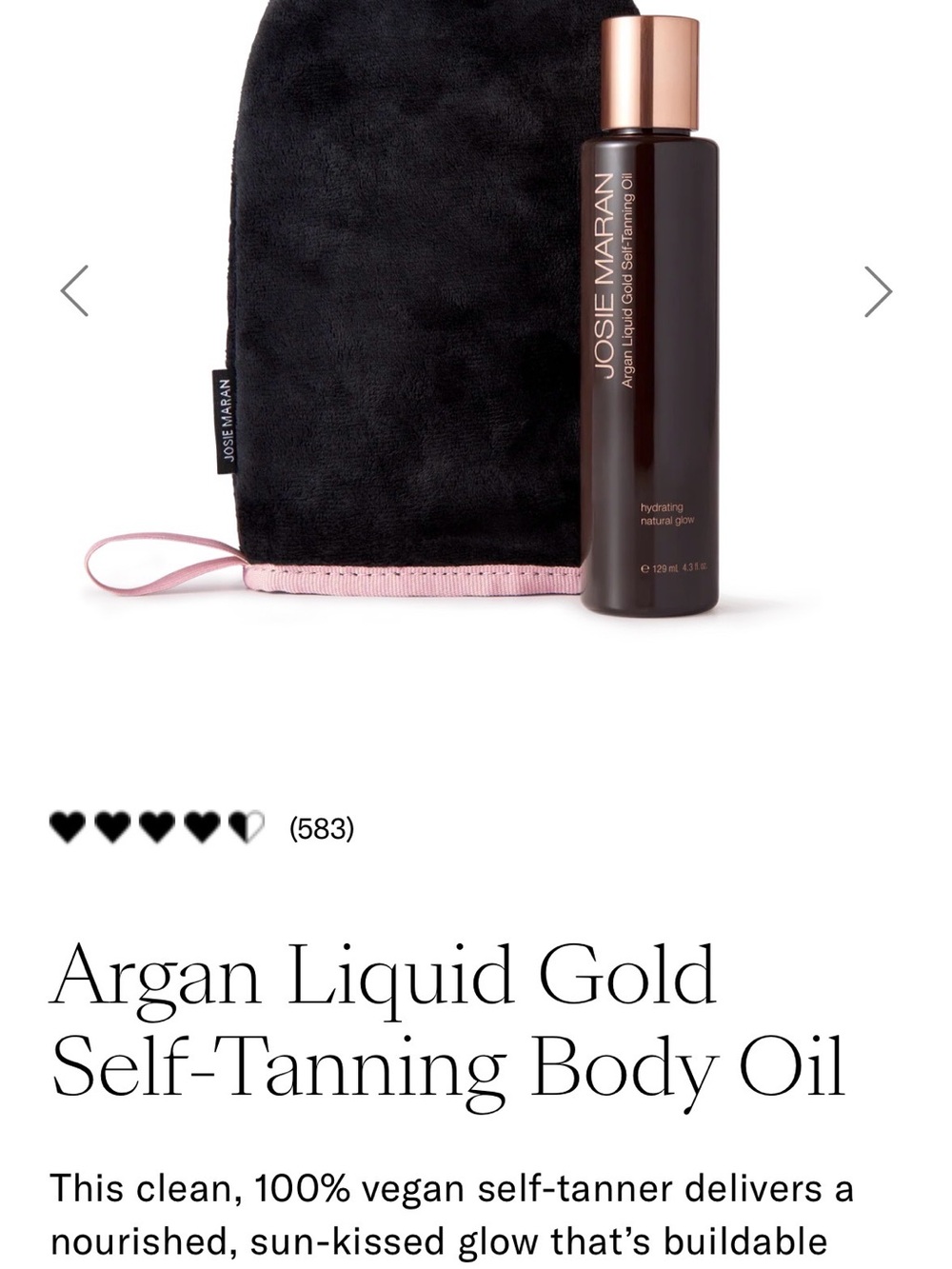 JOSIE MARAN Self-Tanning Body Oil Tahitian Vanilla